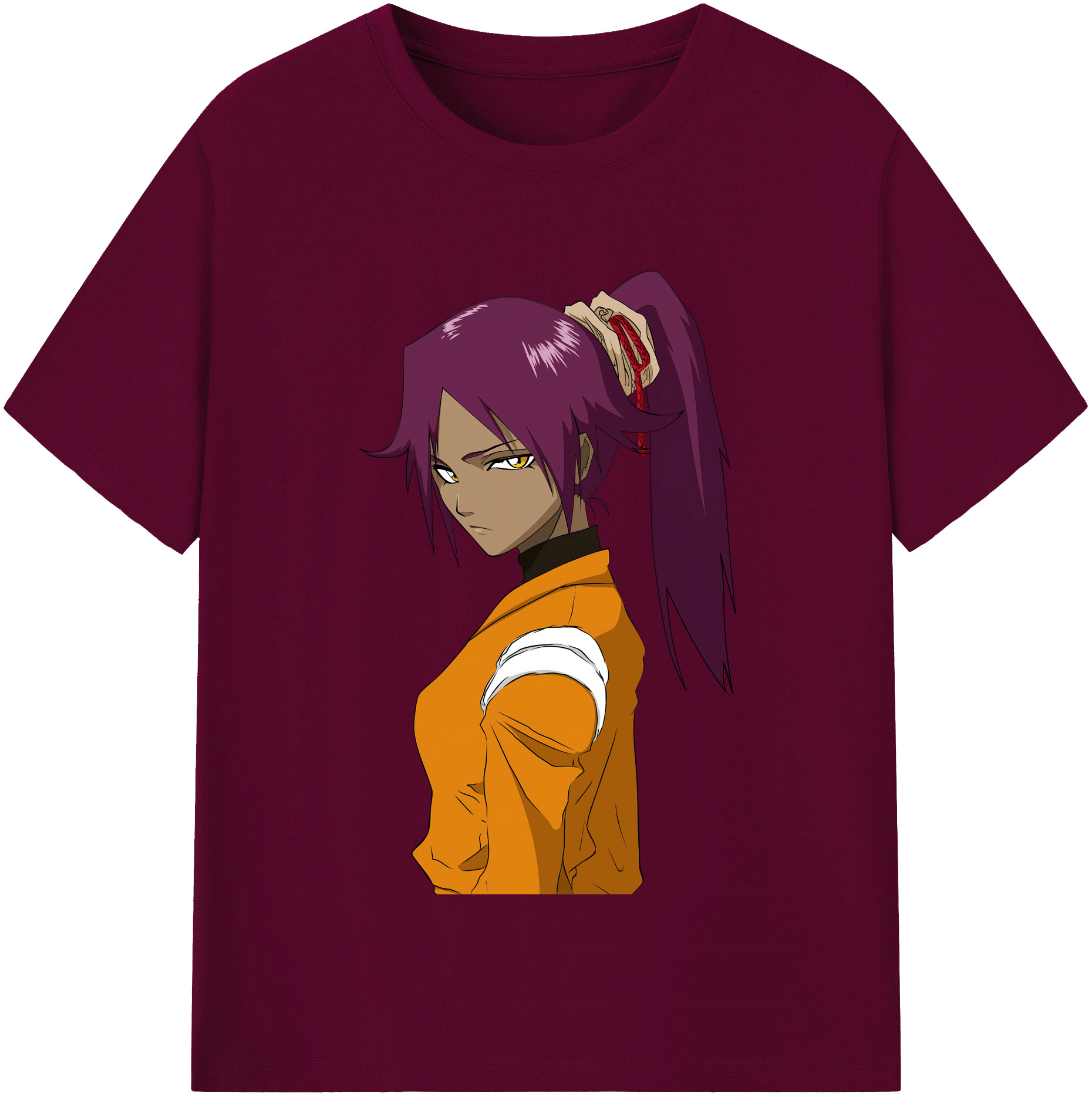 （画像用） ブリーチ 四楓院 夜一（しほういん よるいち） BLEACH Shihouin Yoruichi レディースカジュアルプリントTシャツ（綿100％）